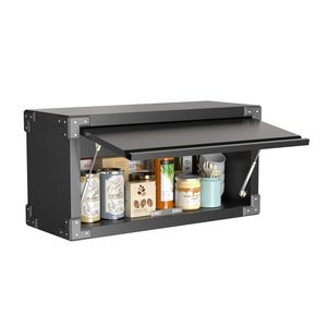 Armadietto Metallico da Parete Piccolo con Anta a Ribalta, Montaggio Richiesto, per Garage, Ufficio o Casa - Product Image 4