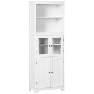 63\" White 4-Door <b>Pantry</b> Storage <b>Kitchen</b> Hutch Cabinet with Adjustable Shelf Dining Room Organizer - Product Image 1