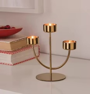 Élégant porte-bougie de fête en métal pour bougies chauffe-plat, idéal pour les salles à manger et les zones de réception - Product Image 1