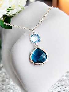 Blue Sapphire Necklace September Birthstone Sterling <b>Silver</b> Gemstone Pendant Birthday Gift For Women Elegant Jewelry - Product Image 5