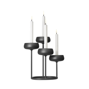 Porte-bougie élégant en fer avec finition thermolaquée, lot de 2, pour éclairage intérieur et décoration de chambre. - Product Image 3