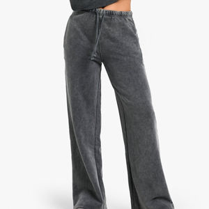 Pantalon de survêtement évasé et ample pour femme, taille mi-haute avec cordon de serrage, style streetwear, hiver, 100% coton respirant - Product Image 3