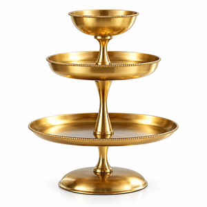 Support à chocolat triangulaire moderne à trois niveaux en argent pour restaurants, hôtels, mariages et événements – Tailles et couleurs personnalisées disponibles - Product Image 2