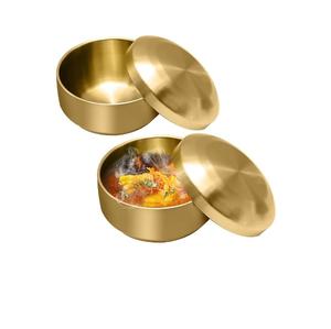Cuencos Katori de Latón Ecológicos Hechos en India con Tapa, Cuencos para Servir Postres, Cuenco para Servir Alimentos Puros, Pulido, Sostenible, para Viajes - Product Image 3