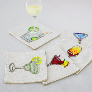 Posavasos Redondo de Lujo Hecho a Mano con Cuentas de Semillas, Diseño Personalizado, Bordado Artesanal, Bordado con Cuentas, Punto de Cruz, Trabajo de Aguja - Product Image 3