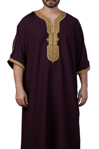 Vente en gros de Jubbah marocain de haute qualité pour hommes robe arabe musulmane pour hommes vêtements islamiques personnalisés Thobe / Thawb - Product Image 4
