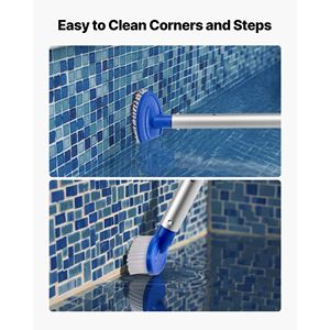 Kit di Pulizia per Piscine Interrate/Fuori Terra 4-in-1 con Testine Spazzola Staccabili da 20 e 5,5 Pollici, 2 Accessori per la Pulizia della Piscina - Product Image 6