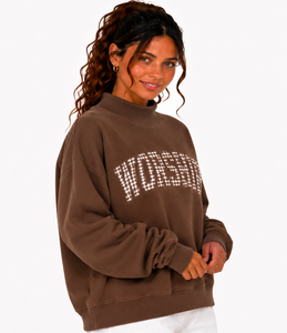 Sweat-shirt à col roulé surdimensionné pour femmes, en coton molletonné, personnalisé, à manches longues, avec logo, pour l'hiver, vente en gros - Product Image 2