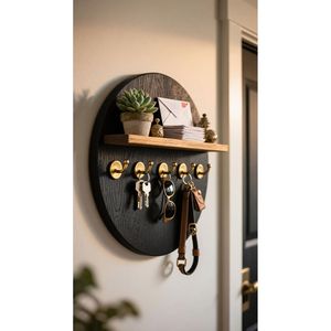 Porte-clés mural en bois durable, artisanat écologique pour la maison et le bureau, organisateur de courrier et de clés RR ENTERPRISES Inde - Product Image 2