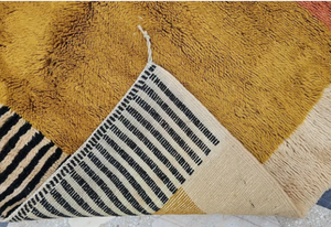 Alfombra de área marroquí de lana multicolor anudada a mano, ecológica, antideslizante, apta para mascotas, con patrón geométrico y pelo medio, para sala de estar o oración - Product Image 4