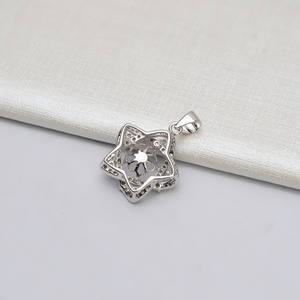 Colgante de Pentagrama de Plata Han S925, Estilo Estrella con 8-9 Perlas, Accesorio DIY, Soporte Vacío para Joyería, 628 - Product Image 3