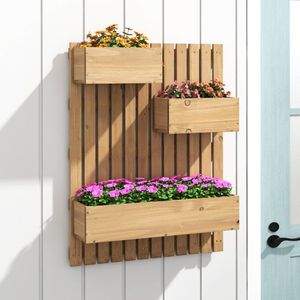 Bac à légumes surélevé en bois avec treillis, doublures en tissu et fonction d'arrosage pour plantes d'extérieur - Product Image 3