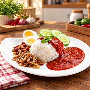 บาวัง นาซีเลมัก 200 กรัม ซอสปรุงรสเผ็ดสไตล์มาเลเซีย พร้อมไก่ <span class=keywords><strong>แกง</strong></span> ไข่ แตงกวา ถั่วลิสง <span class=keywords><strong>ปลา</strong></span>แอนโชวี่ กุ้งเผา - Product Image 1
