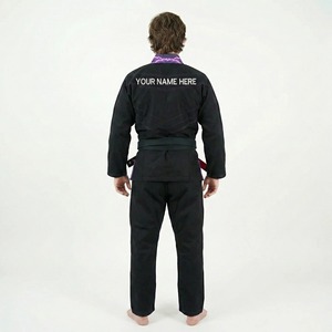 Customized Men's Black BJJ Kimono With Purple Lightning Print Belt Durable Cotton Jiu Jitsu Uniform Shoyorol Batch #109 Bjj Suit - Product Image 3