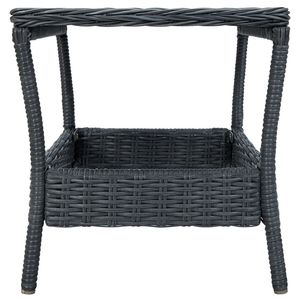 Mesa de Jardín de Ratán PE Gris Oscuro con Acero con Recubrimiento en Polvo y Tablero de PP, Muebles de Patio Elegantes - Product Image 3