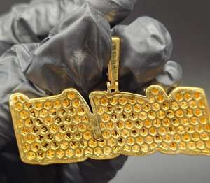 จี้โมอิสซาไนต์สองสีแบบกำหนดเอง ประดับเพชรเต็มตัว เงินแท้ 925 ชุบทอง จี้ฮิปฮอป จี้บลิงค์ จี้แร็ปเปอร์ จี้ผู้ชาย - Product Image 6