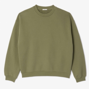 เสื้อสเวตเชิ้ตคอกลมสีเขียวมะกอกแบบกำหนดเองพร้อมโลโก้แบบกำหนดเอง รุ่นพรีเมียมเต็มรูปแบบ ผ้าฟลีซ ใส่ได้ทั้งชายและหญิง - Product Image 1