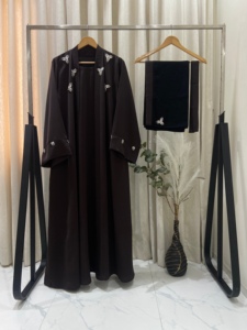 Abaya Azul Marino con Pedrería, Vestido Holgado de Manga Larga para Mujeres Musulmanas, Ropa Tradicional de Dubái para Eid - Product Image 6