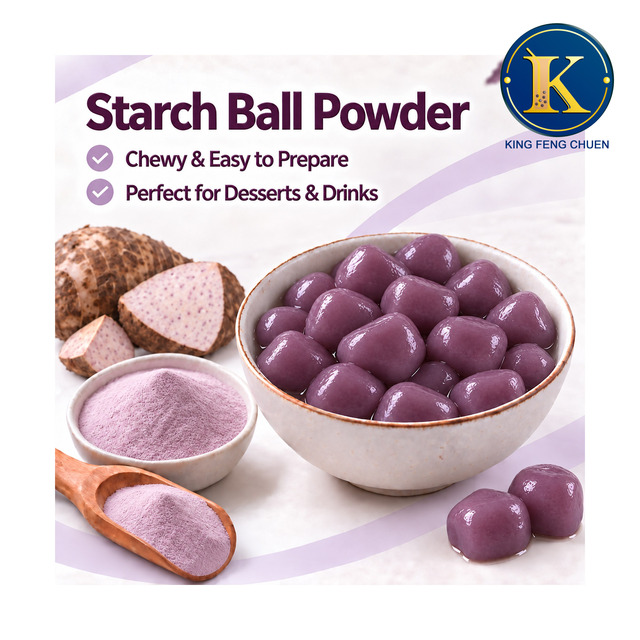 Purple Taro Starch Ball Powder for DIY Taro Balls Bubble Tea Dessert Ingredient