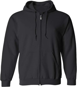 Sudadera con Capucha Negra para Hombre, de la Mejor Calidad, Color Sólido, Informal, de Felpa, Resistente al Viento, Estilo Hip Hop, Manga Larga, para Otoño - Product Image 1