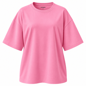 เสื้อยืดคอกลมทรงหลวมโอเวอร์ไซส์สำหรับผู้ชาย ผ้าคอตตอน 100% หนานุ่ม ไม่ยับ ทรงหลวม ไหล่ตก สไตล์ลำลอง - Product Image 1