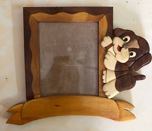 Cadre photo vintage en bois artisanal, intarsia, souvenir pour enfants, fabriqué au Vietnam, design personnalisé, artisanat du bois - Product Image 5