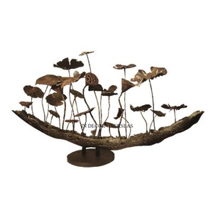 Sculpture de luxe en laiton de style bohème, faite à la main, très demandée, pour décoration d'art circulaire en métal, à poser sur table ou dans un salon - Product Image 5