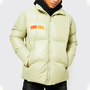 Premium Quality <b>Men's</b> Puffer <b>Jacket</b> Polyester/Cotton Canvas Front Logo Hooded Waterproof Winter <b>Jacket</b> - Product Image 4