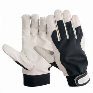 Gants de travail industriels de sécurité en polyester noir premium, anti-vibration, texture diamant, avec poignet réglable, épais et durables - Product Image 3