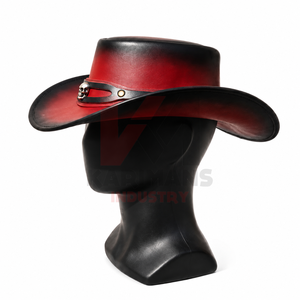 Chapeaux de cowboy en cuir véritable de fabricant OEM, couvre-chefs de style western et de ranch pour le rodéo, personnalisation de marque, approvisionnement en gros pour acheteurs mondiaux - Product Image 5