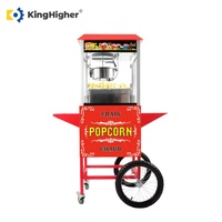 Máquina de Palomitas Eléctrica Comercial con Carrito Retro, Palomitera Automática con Ruedas para Fiestas, Certificación CE, Venta al por Mayor