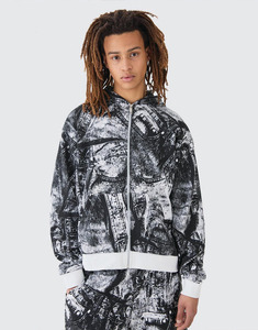 OEM Custom Autumn Puff Printed French Terry Oversized Hoodies Breathable Polyester/Cotton Zip Unisex Men Eco-Friendly Quick Dry - Product Image 1