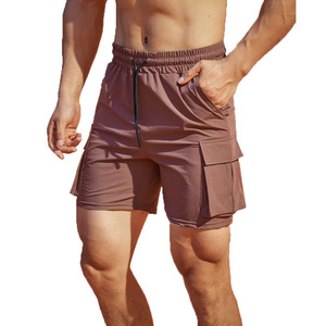 New Men's Quick Dry Cargo Shorts Lightweight Multi-Pocket Gym Workout Athletic Running Shorts Casual Drawstring Summer Short - Product Image 3