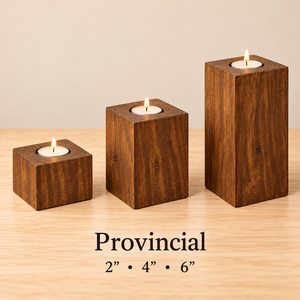 Portavelas de Madera Estilo Provincial, Rectangular, 6 Pulgadas de Alto, Resistente al Calor, Decoración para el Hogar - Product Image 6