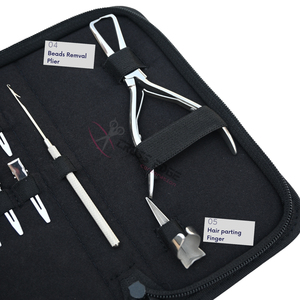 Kit Completo de Estilista para Extensiones de Cabello con Pinzas para Remover Microperlas, Gancho para Extensiones, Agujas Curvas, Pinzas de Seccionamiento y Pinzas para Dedos - Product Image 4