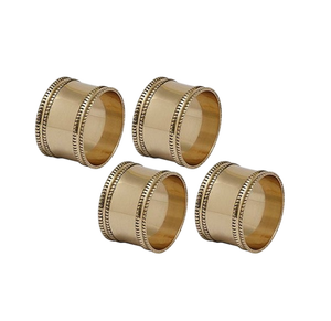 Classic Brass Napkin Rings 4.5cm Width <b>Round</b> Design <b>Table</b> Decoration Accessory Durable Wedding Tabletop Ring Set Napkin Ring - Product Image 1