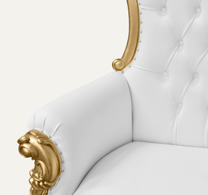 เก้าอี้บัลลังก์ไม้เนื้อแข็งสีขาวแบบดั้งเดิม แข็งแรงทนทาน เหมาะสำหรับงานแต่งงาน ห้องนั่งเล่น อพาร์ตเมนต์ เฟอร์นิเจอร์ตกแต่ง - Product Image 5