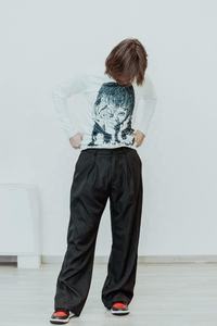 T-shirts pour hommes personnalisés, style vintage, double couche, impression sérigraphique DTG, manches longues, effet délavé, surdimensionnés, 280 grammes, streetwear - Product Image 2