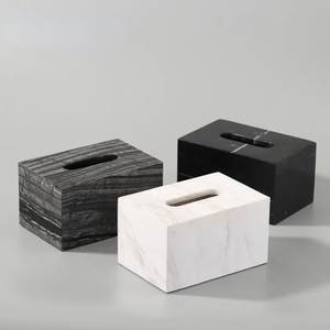 Best Seller Natural Marble <b>Tissue</b> Box Cover Luxury Rectangular <b>Tissue</b> Holder Home Bathroom Decor - Product Image 1