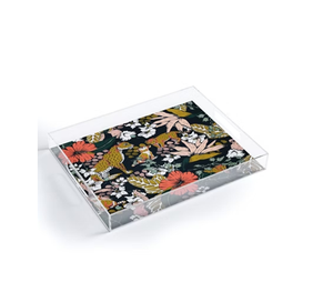 Bandeja de servir rectangular moderna de estilo natural con diseño de animales impreso para accesorios decorativos de cocina y hogar. - Product Image 1