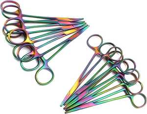 Pinzas Hemostáticas de Acero Inoxidable Multicolor Arcoíris, Juego de Instrumentos Rectos con Bloqueo, Uso Médico, por Dentavex - Product Image 3