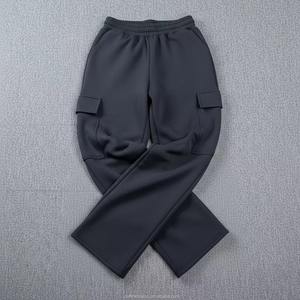 Pantalones acampanados casuales de invierno para mujer, de cintura media, gruesos, de pierna ancha, corte regular, forrados de vellón, con cremallera frontal, ecológicos - Product Image 2