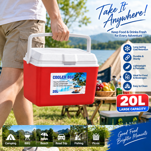 Glacière isotherme portable en plastique léger de 20 L avec logo personnalisé pour le camping, les voyages, la pêche et la plage - Product Image 4