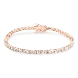 Wholesale 3.3CT Round Lab Grown Diamond Tennis <b>Bracelet</b> 9K Rose Gold Custom Fine Jewelry Manufacturer - Product Image 3