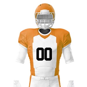 Ensemble d'uniformes de football américain personnalisés en usine – Maillot et pantalon sublimés pour équipe, anti-humidité, résistants et respirants - Product Image 4