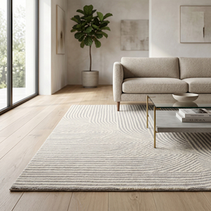 Tapis décoratif DECORDEC en laine tuftée à la main, antidérapant, écologique, avec motifs floraux et bordure décorative, pour hôtel et salon - Product Image 4