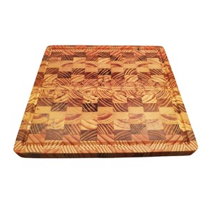 Ensemble de planches à découper créatives en bois d'acacia massif, motif damier, pour la cuisine, planche de boucher rectangulaire à carreaux, en promotion - Product Image 4