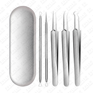 Kit de Extracción de Acné y Puntos Negros de Acero Inoxidable de 5 Piezas – Agujas de Lanceta y Pinzas de Doble Punta para Eliminación Facial - Product Image 6
