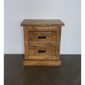2024 Luxury Modern Mango Wood <b>Nightstand</b> with 2 Drawers for Bedroom Hall Dining or Hotel Versatile Home Storage Furniture - Product Image 2