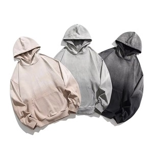 Sudadera con Capucha de Alta Calidad del Fabricante, Personalizada, con Degradado Morado, Hombros Caídos, Estilo Corto, Oversize, con Efecto Desgastado y Lavado Ácido - Product Image 4